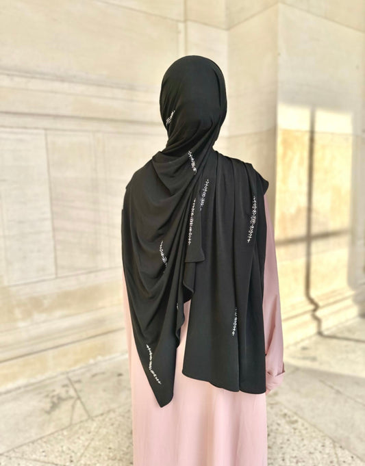 Hijab en Royal Jersey - Swarovski