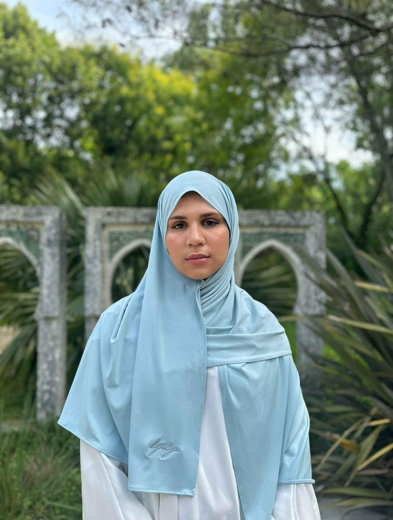 Hijab en Royal Jersey - Pastel blue