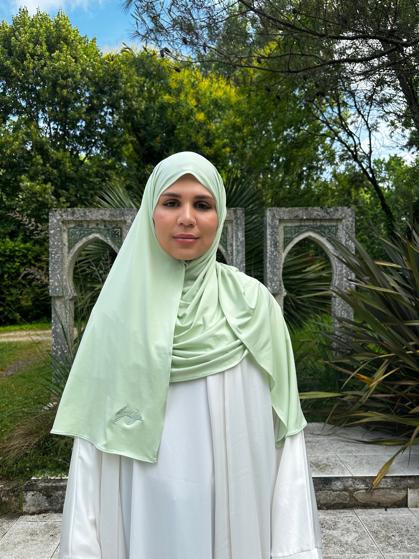 Hijab en Royal Jersey - Pastel green