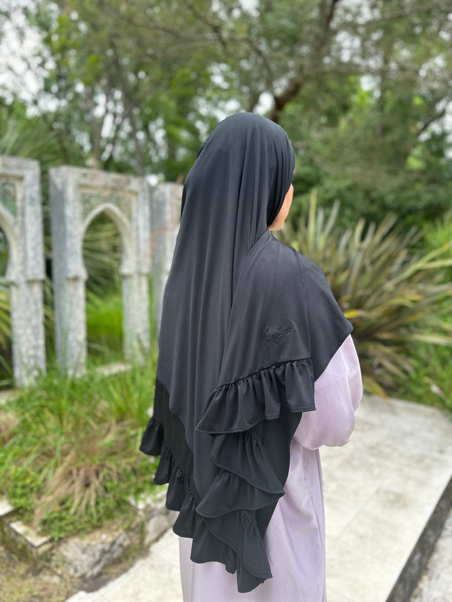 Hijab en Royal Jersey - Wavy black